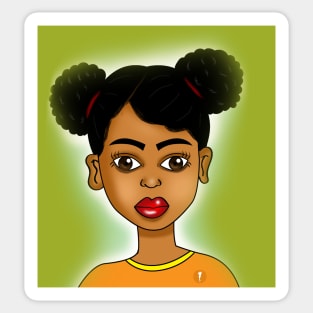 cute black girl digital art Sticker